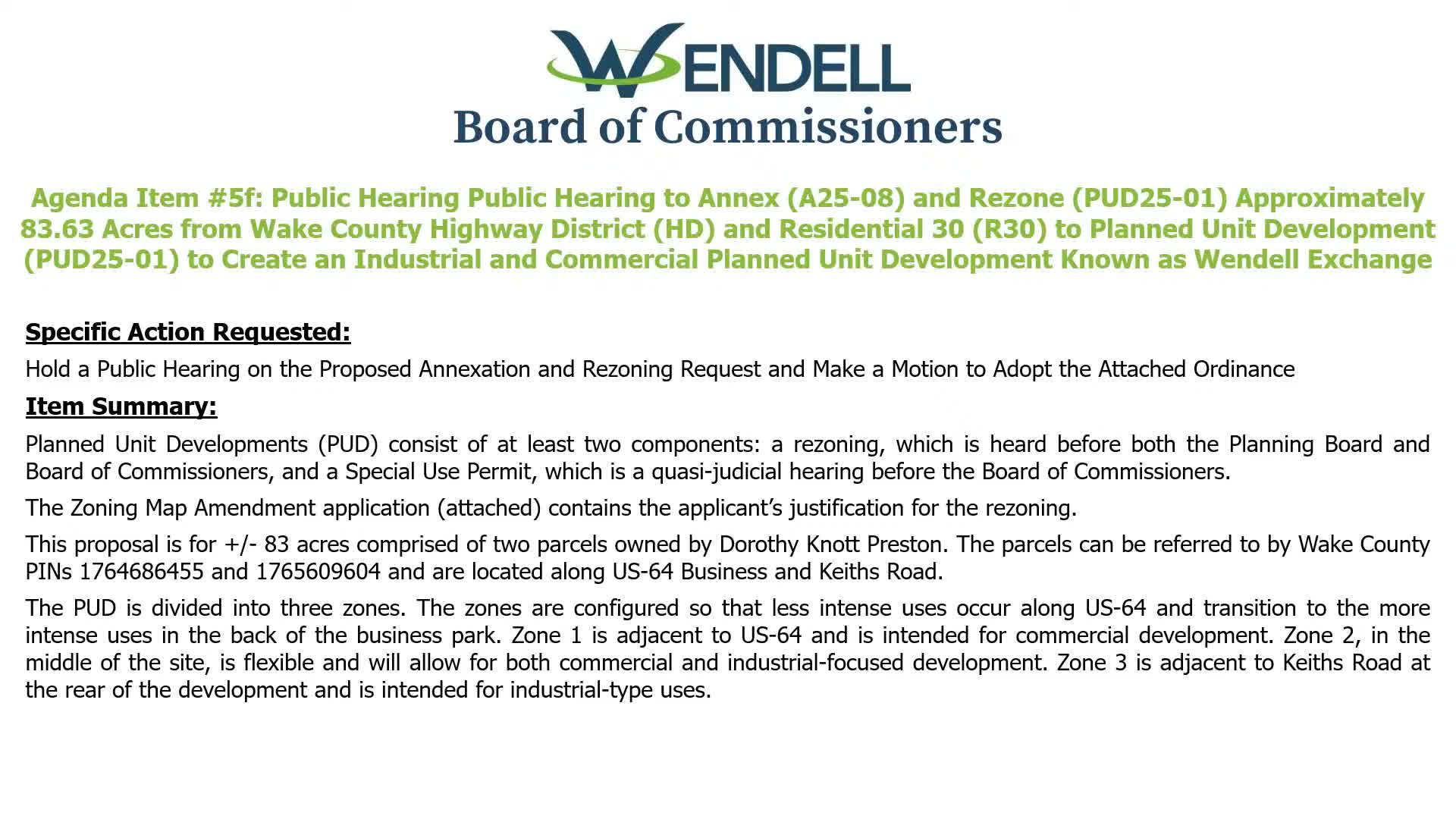 Wendell Approves Major Industrial Commercial Project, Paving Local Growth