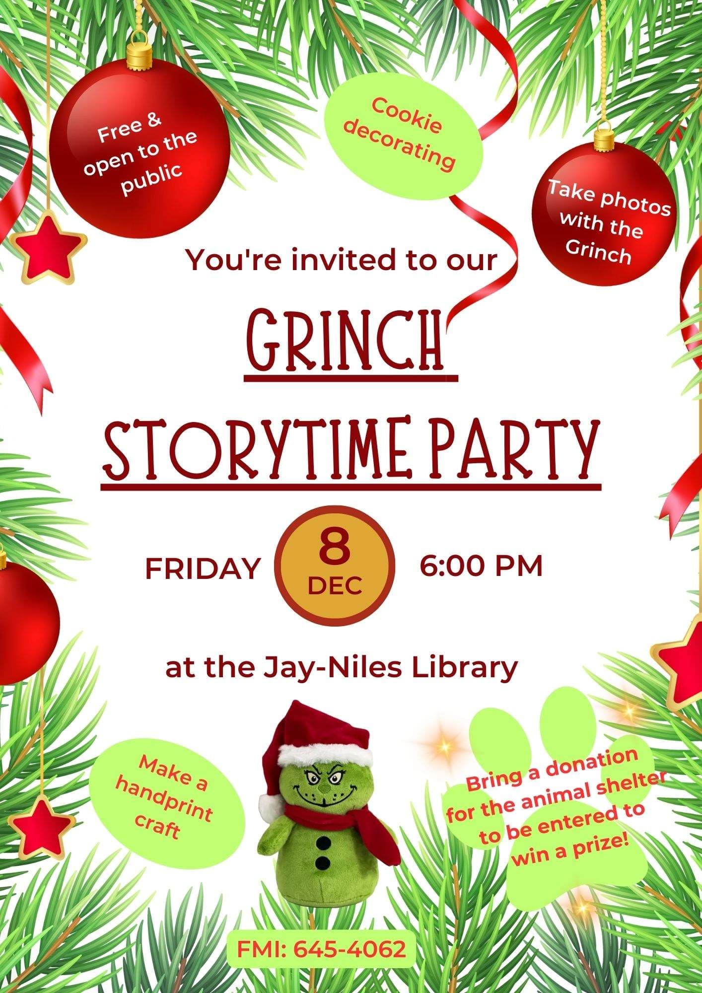 Cannelton Library Hosts Grinch Storytime, Families Gather for Holiday Program