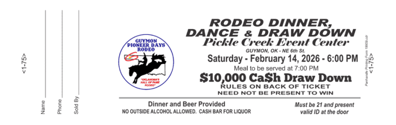 Guymon Rodeo Announces 21st Dinner, Dance and Draw Down