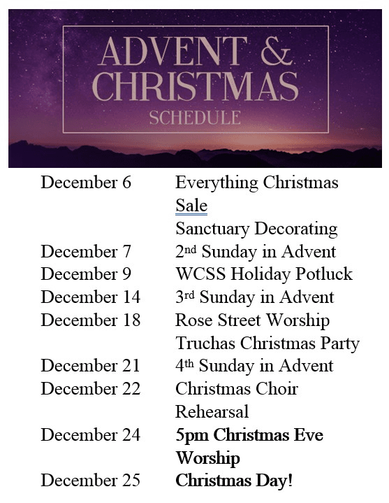 United Church Hosts Advent Services, December Community Events for Residents