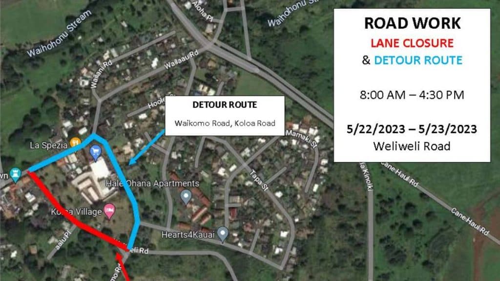 Weliweli Road closure delayed, drainage swale construction moved to January