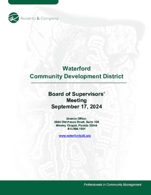 Waterford CDD Board met December 4, agenda addresses local infrastructure