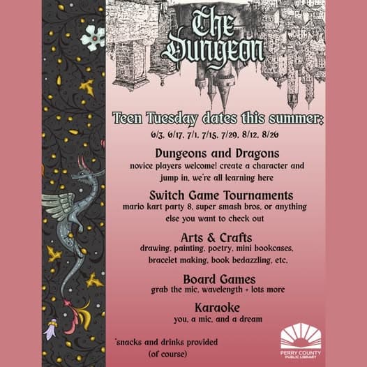 Tell City Library Reopens Teen Tuesday Program in The Dungeon