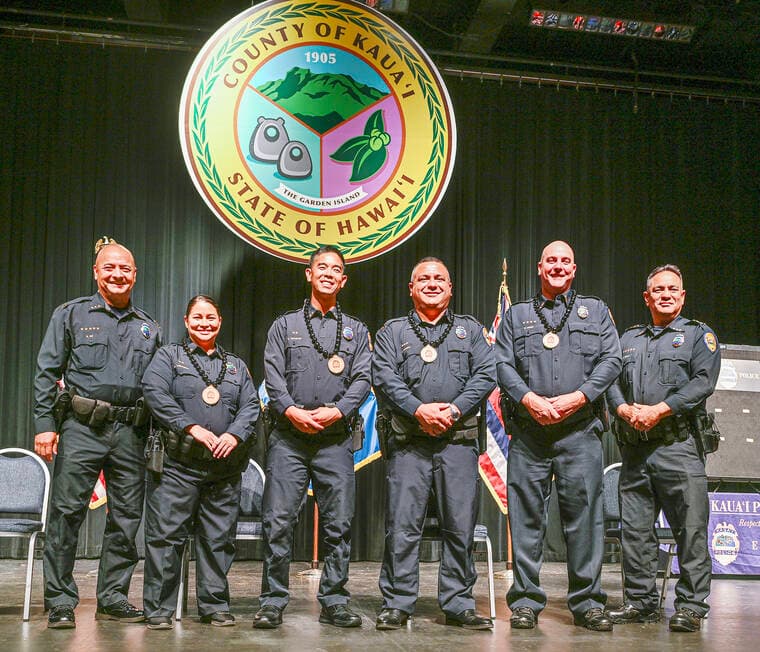 Kaua‘i Police Promote Eight Officers to Strengthen Leadership