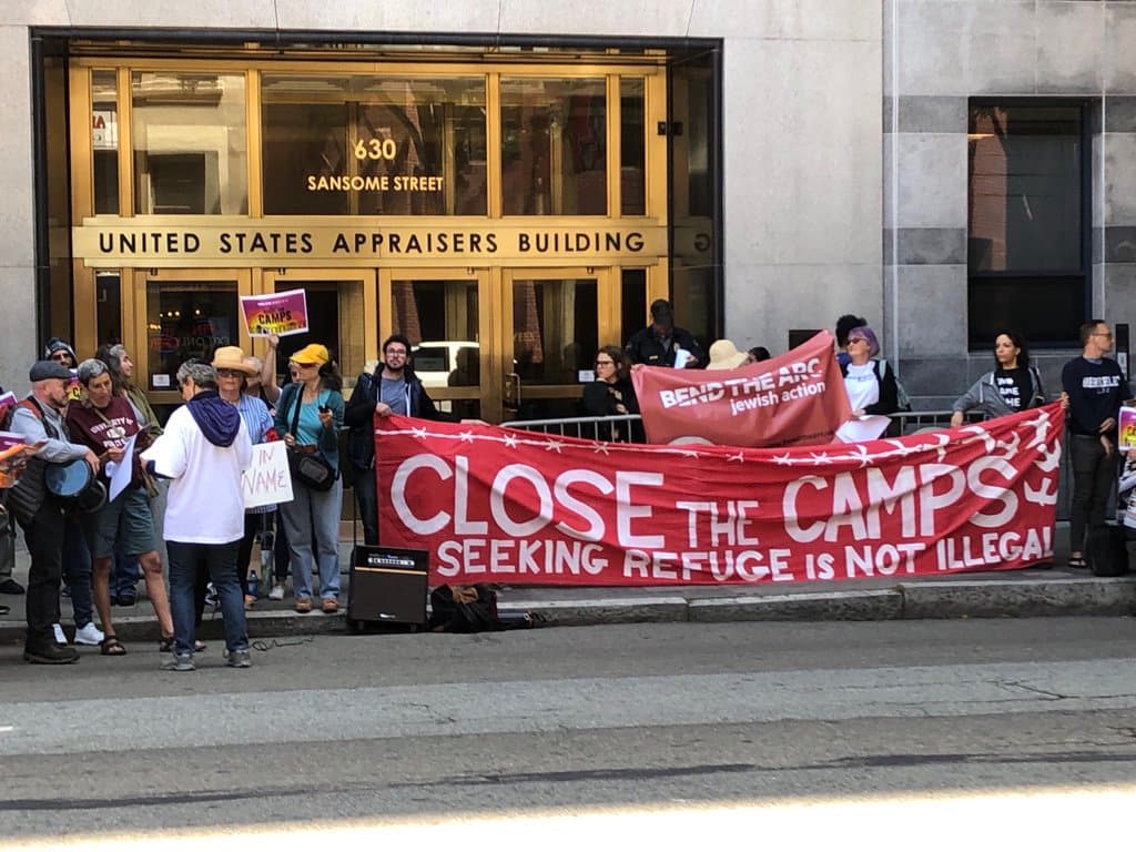 About 200 Protest at ICE Office in Downtown San Francisco Over Minneapolis Shooting