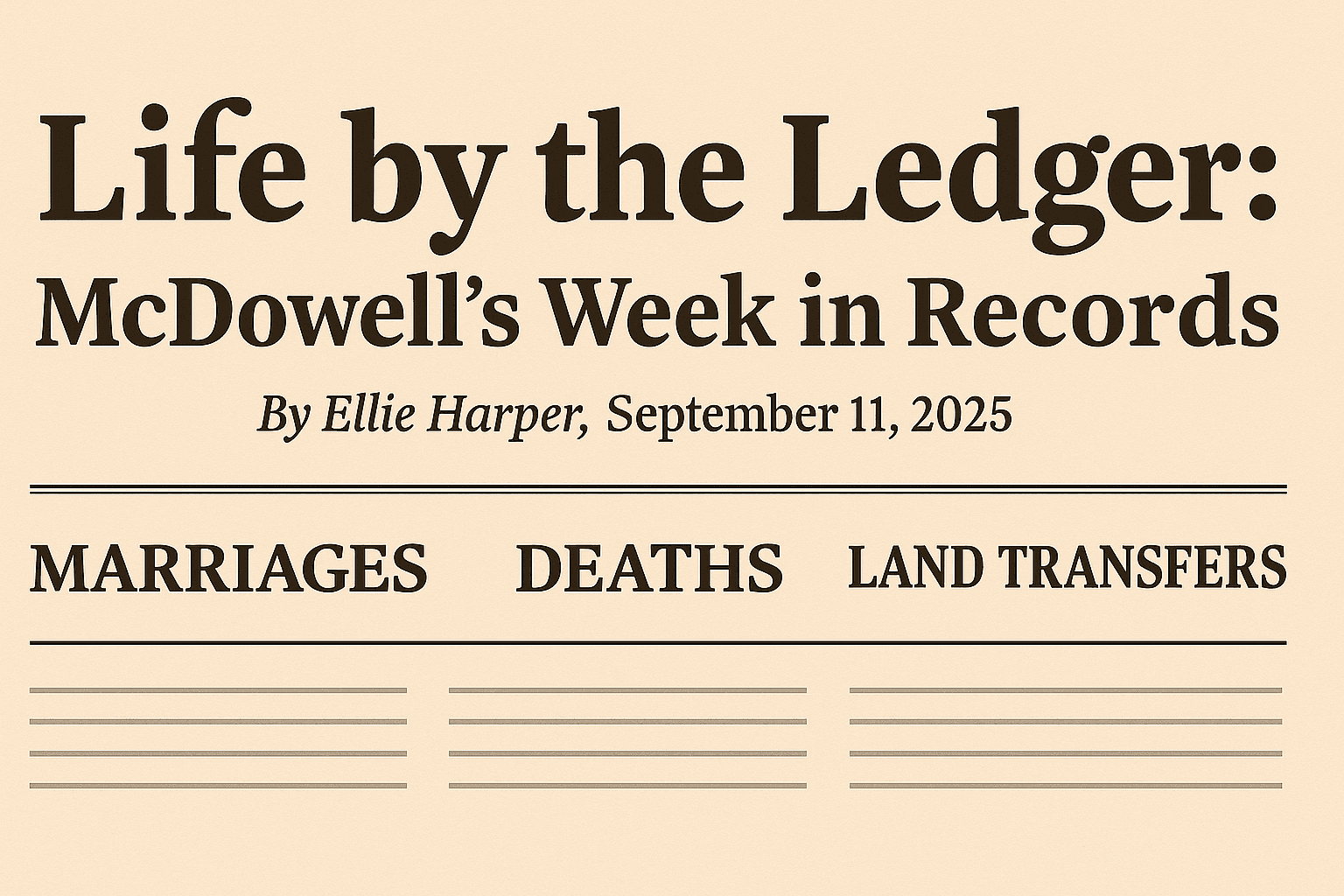 Life by the Ledger: McDowell's Week in Records