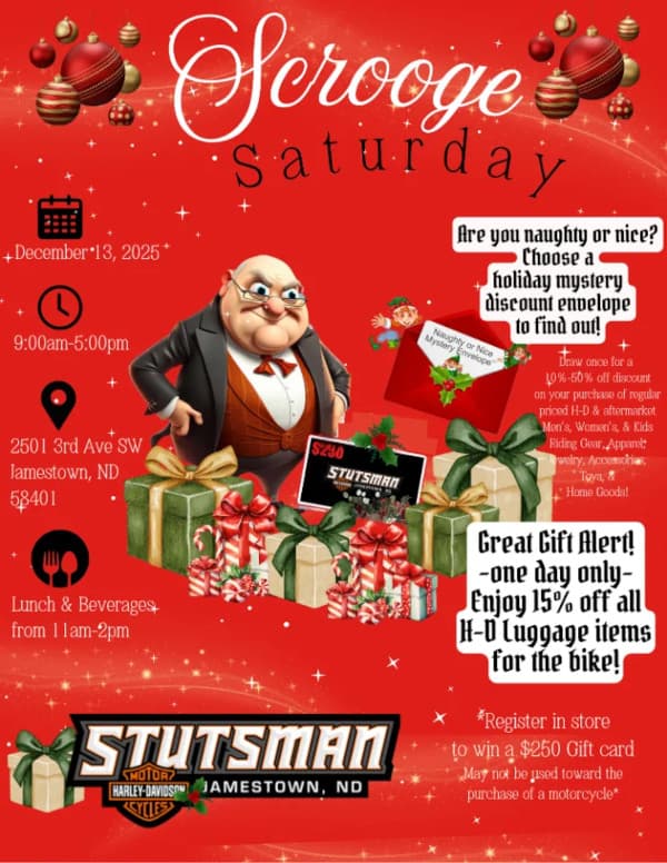 Stutsman Harley Davidson Hosts Scrooge Saturday, Big Holiday Discounts