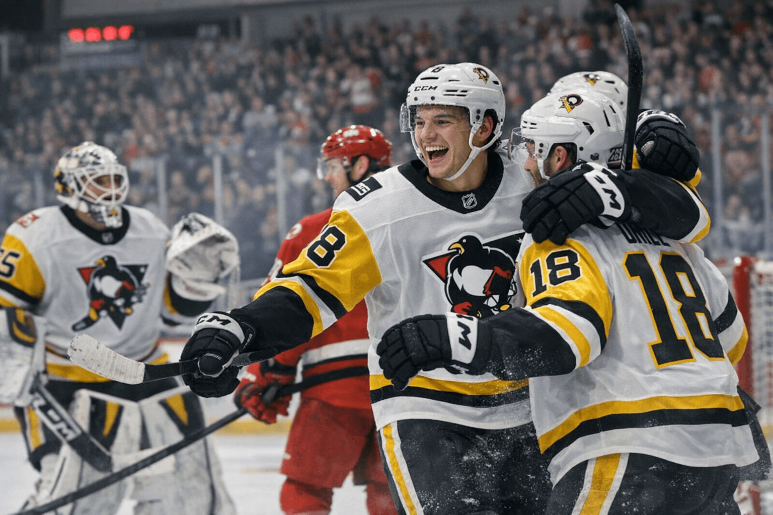 Penguins snap three-game skid with 5-1 road win over Checkers