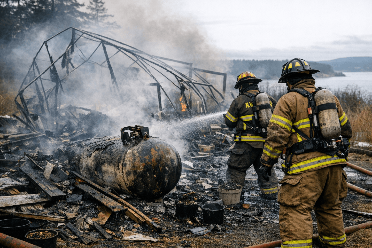 Propane Explosion Destroys Greenhouse Near Penn Cove; No Injuries