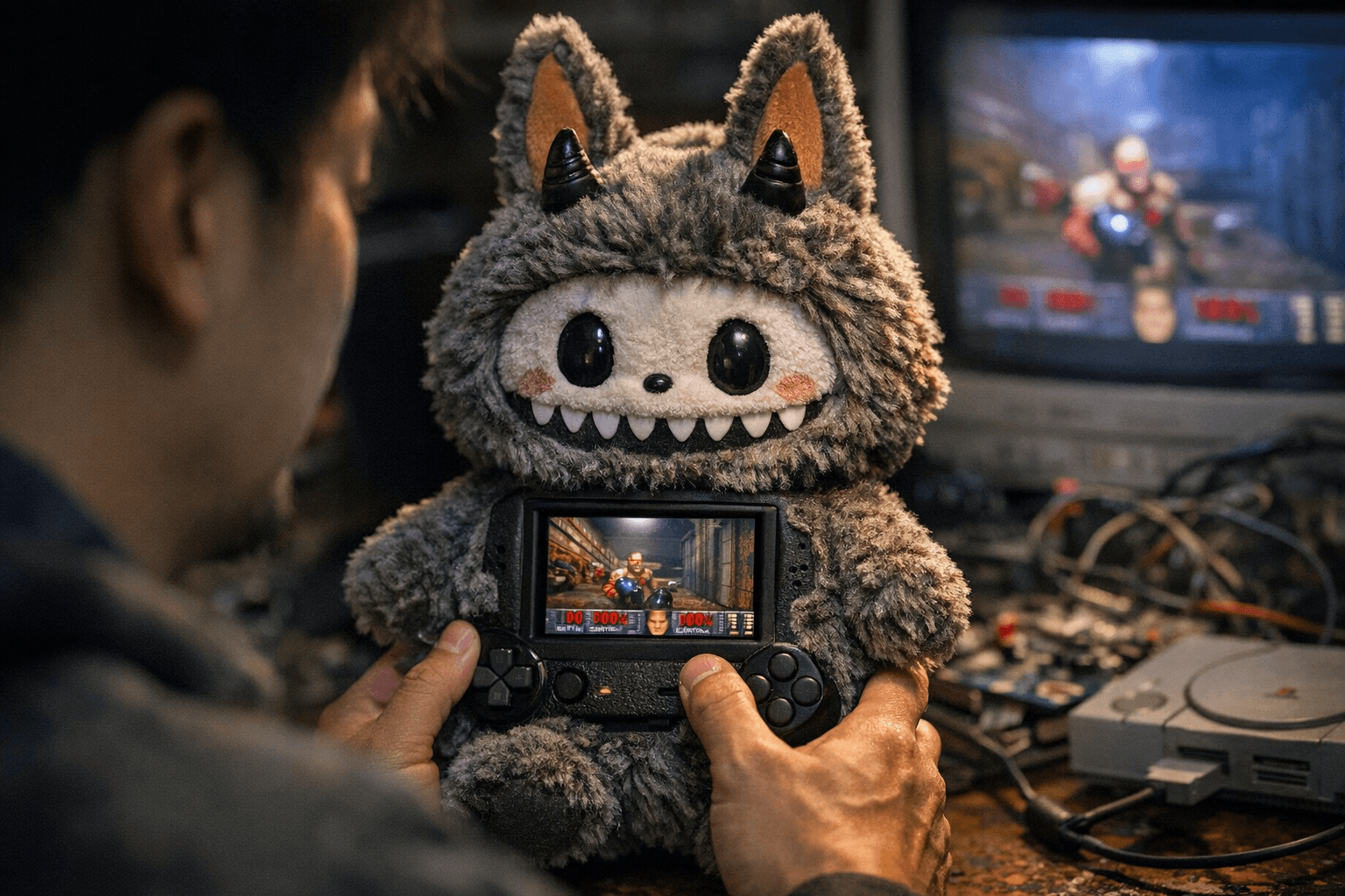 Viral DOOM-Playing Retro Hardware Grafted into Labubu Plush