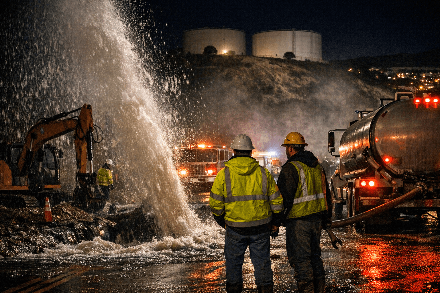 Major Scenic Drive Water Main Break Drains Trinidad Storage Tanks