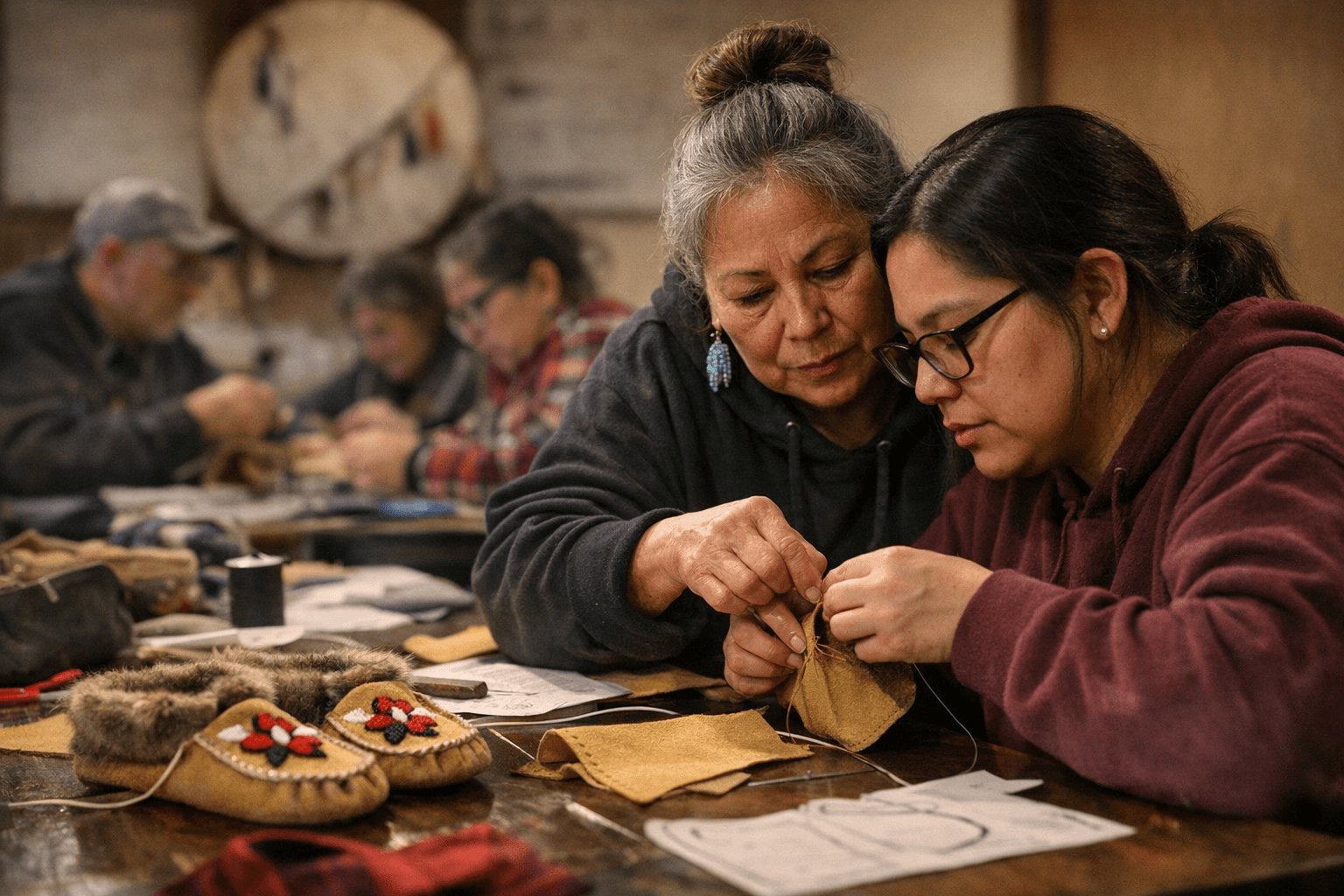 Moccasin Workshop Today Strengthens Culture and Community Health