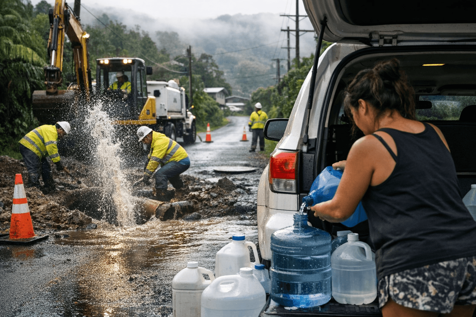Temporary Water Shutoff Affects Kaiwiki Road Residents After Main Repair