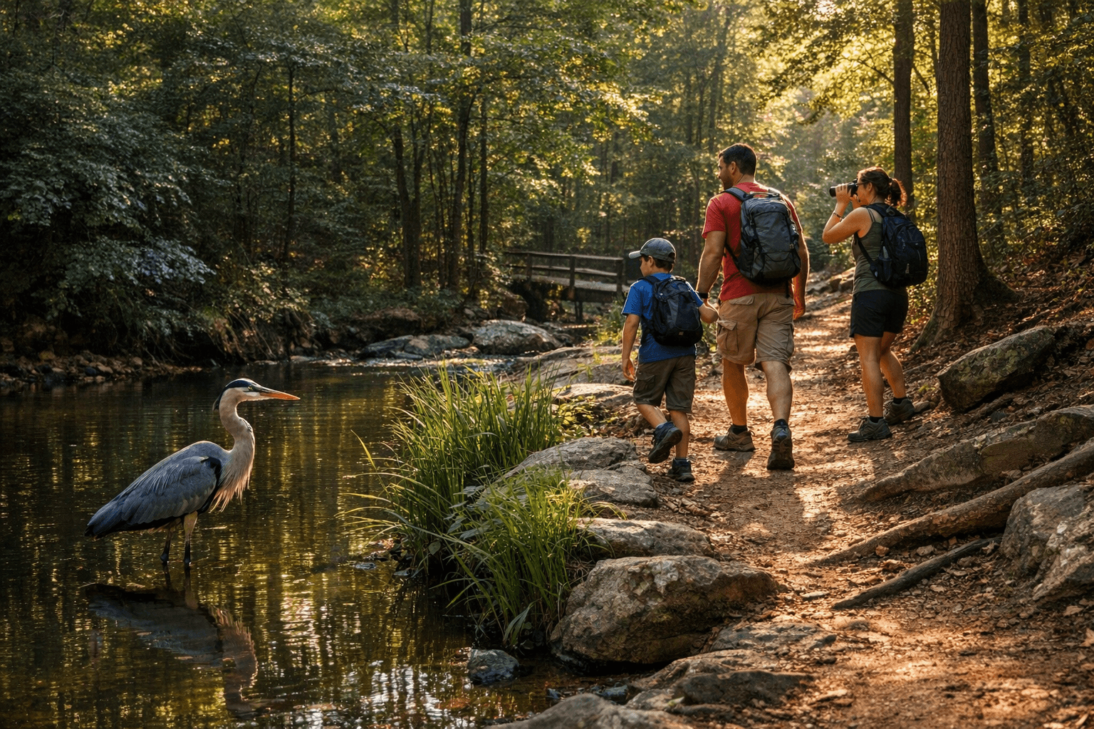 Leakes Mill Park offers nine miles of trails and wildlife for families