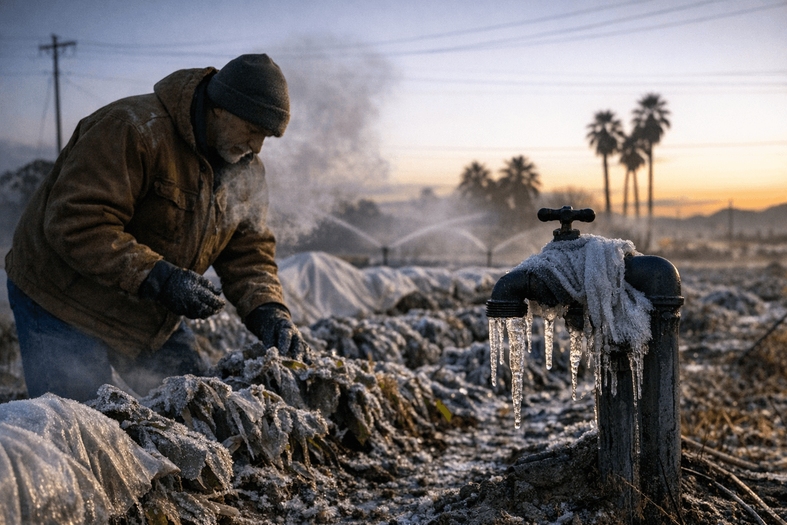 Late freeze warning threatened La Paz County crops and plumbing