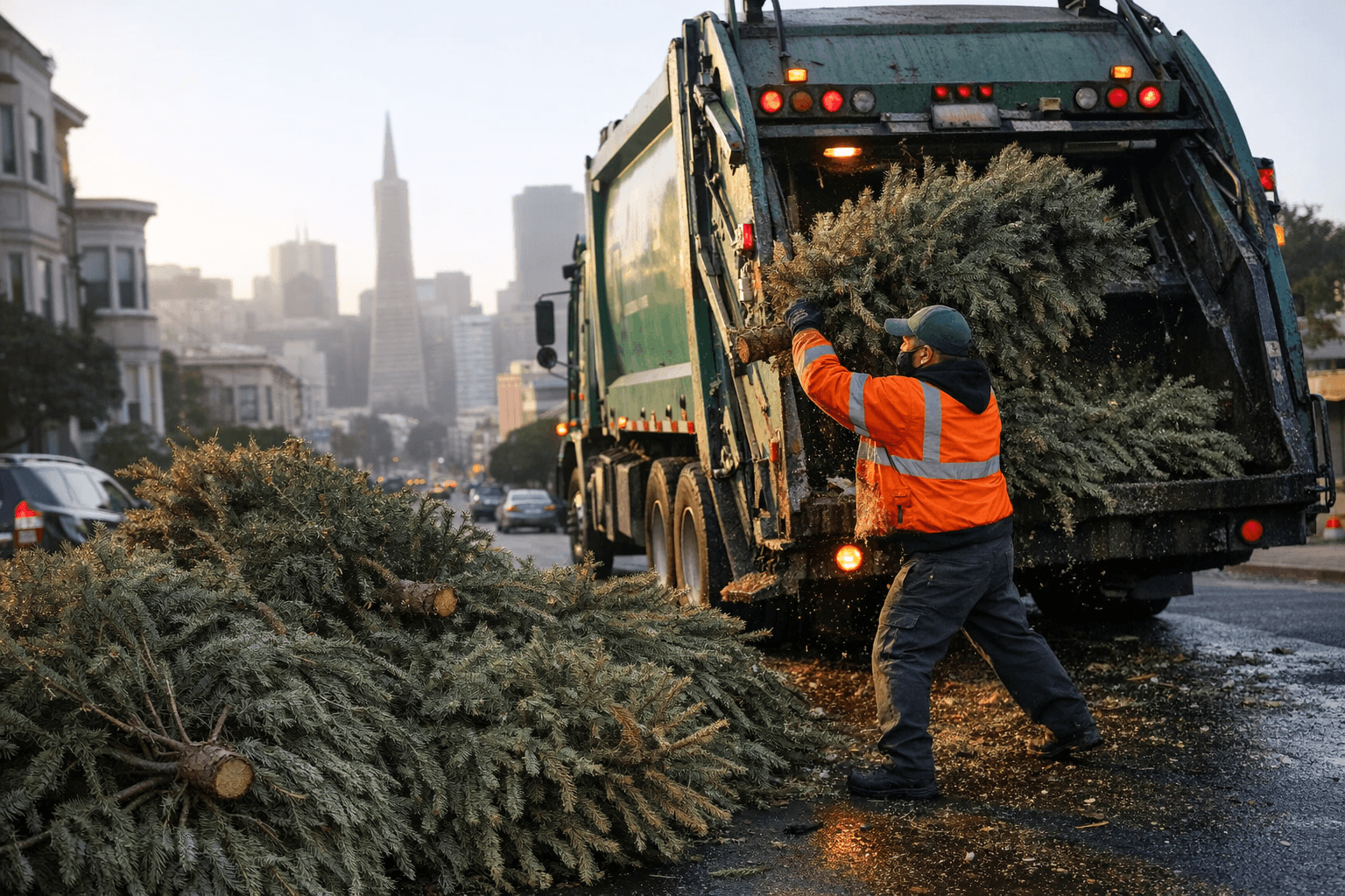 Recology collects more than 500 tons of Christmas trees in January cleanup