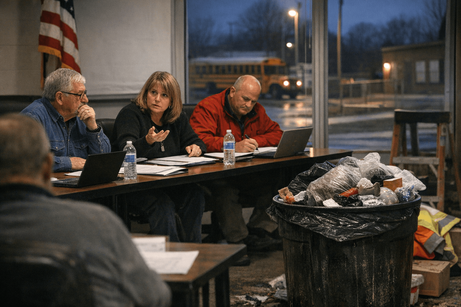 School board discusses maintenance grant, trash bids and ban