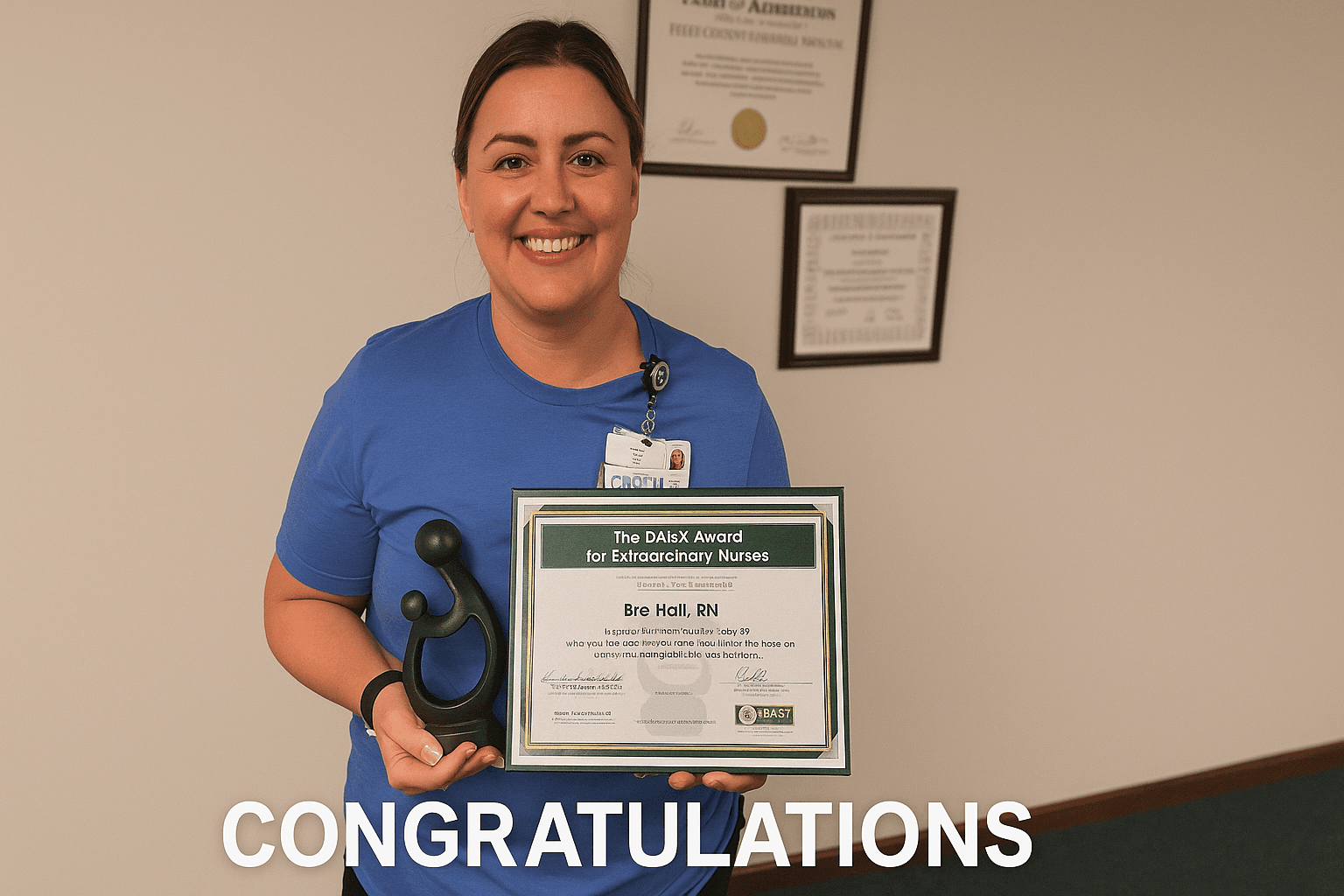 Perry County Nurse Bre Hall Honored with DAISY Award for Exceptional Compassion