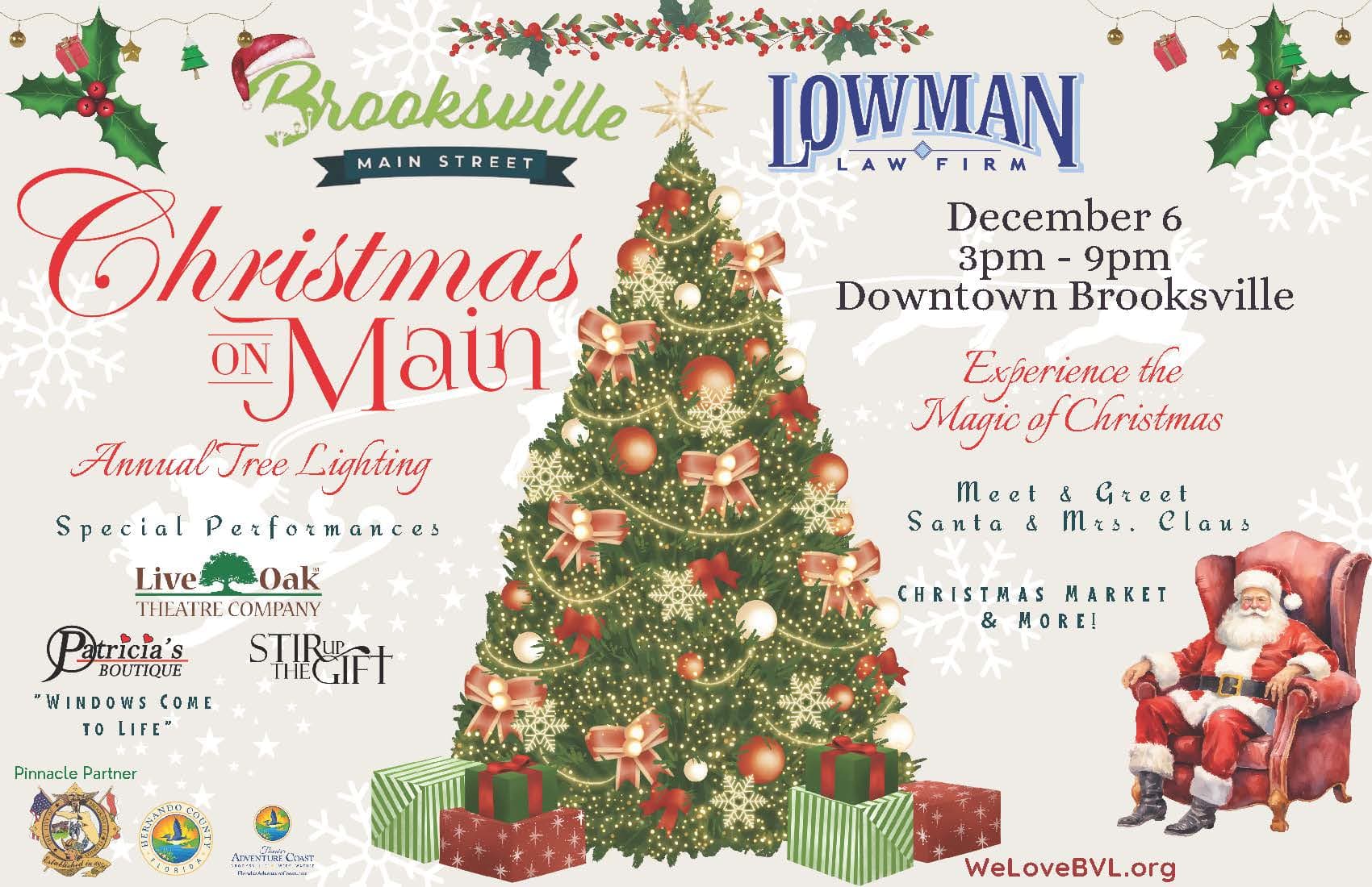 Brooksville Main Street Announces Return of Christmas on Main