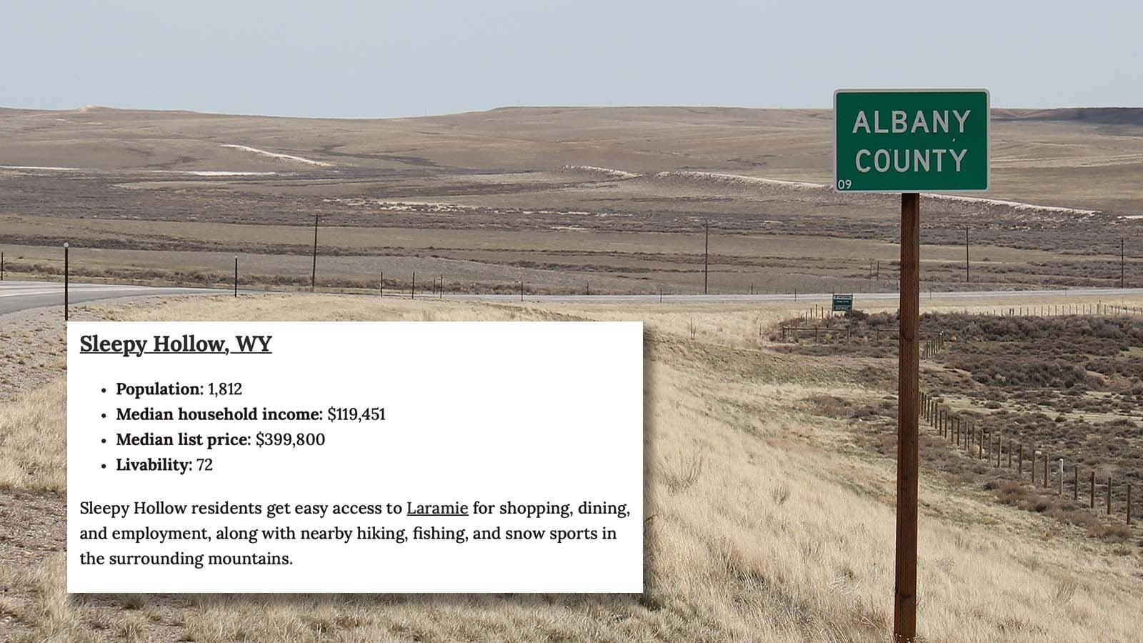 Nonexistent Sleepy Hollow named Wyoming's richest small town, raising AI concerns