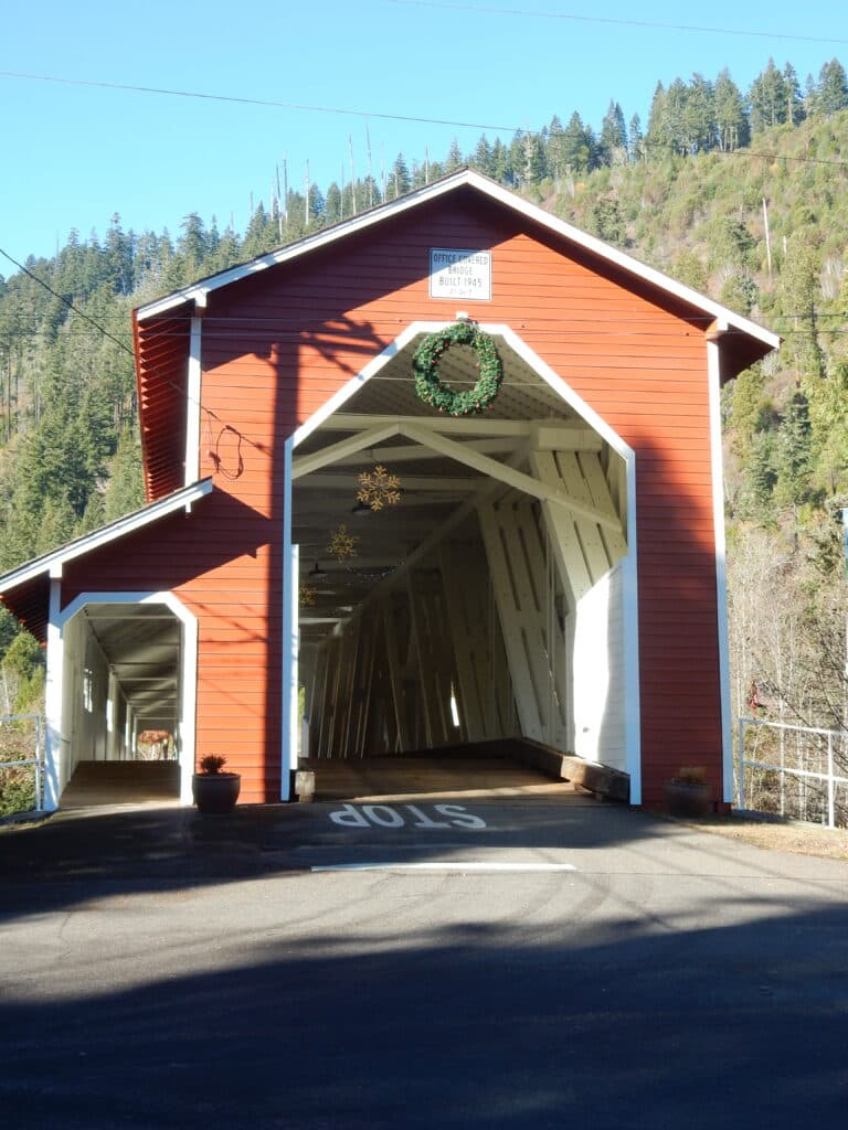 Westfir Office Covered Bridge Closed for Holiday Lighting Event