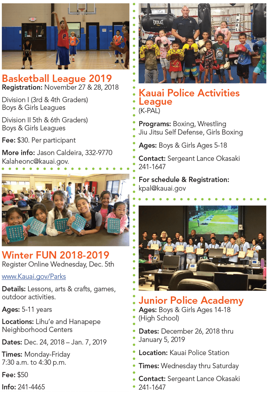 Kauai County Opens Winter Fun Registration, Limited Spots for Children