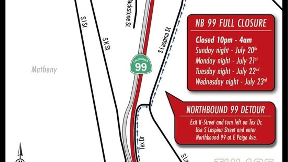 Nighttime Closures Planned on Herndon Avenue, State Route 99