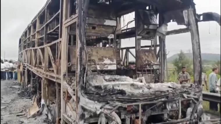 Deadly Bus Blaze in Southern India Kills At Least 20, Raising Safety Concerns