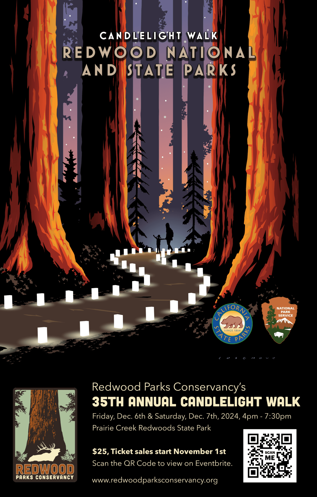 36th Annual Candlelight Walk Supports Redwood Parks Conservancy in Prairie Creek
