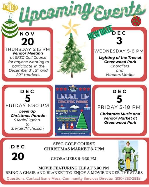 Del Rio Lights Greenwood Park Tree, Boosts Local Holiday Economic Activity