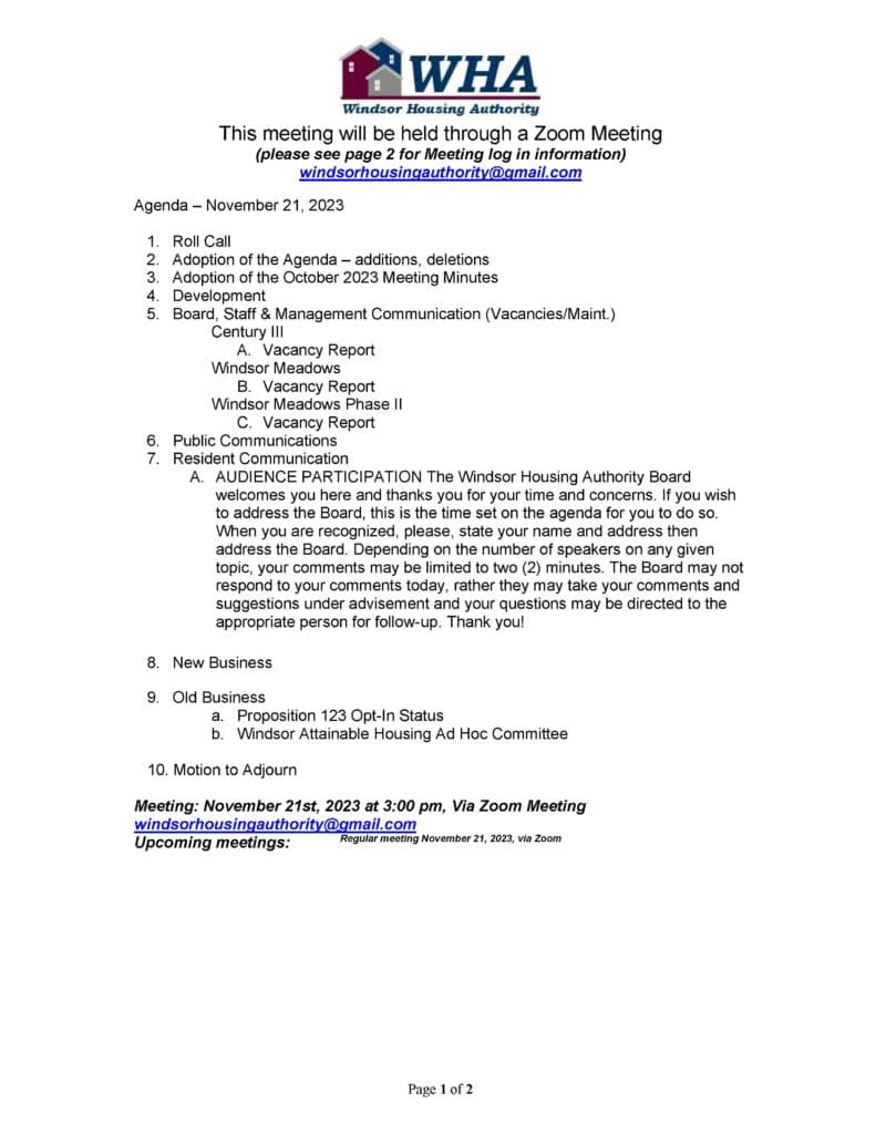 Gallup Housing Authority Board Meeting Notice Posted for November 21