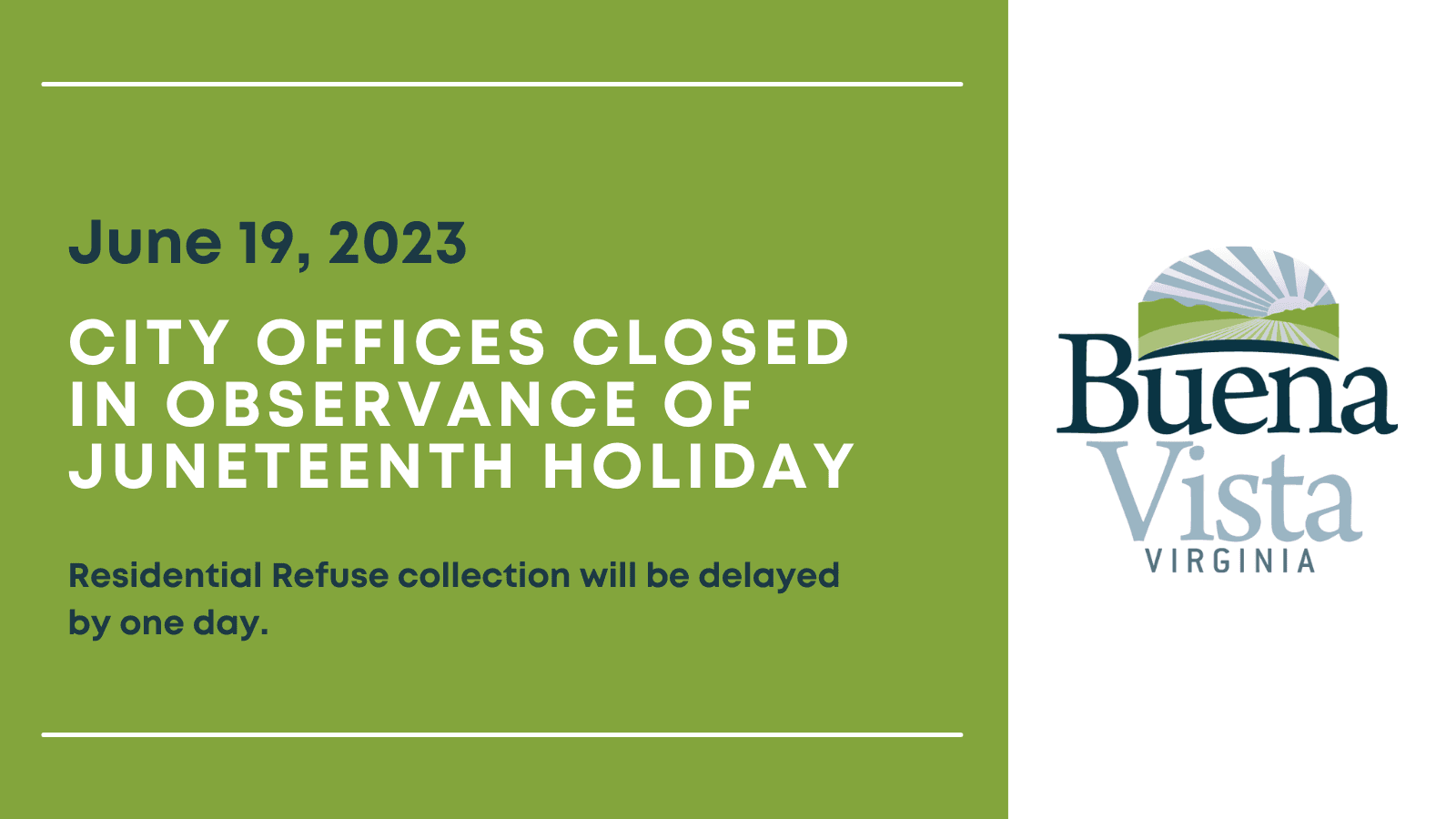 Buena Vista Treasurer Office Announces December Closures, Reduced Hours