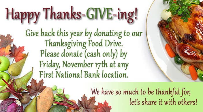First National Bank Launches 22nd Annual Thanksgiving Food Drive for Trinidad Families