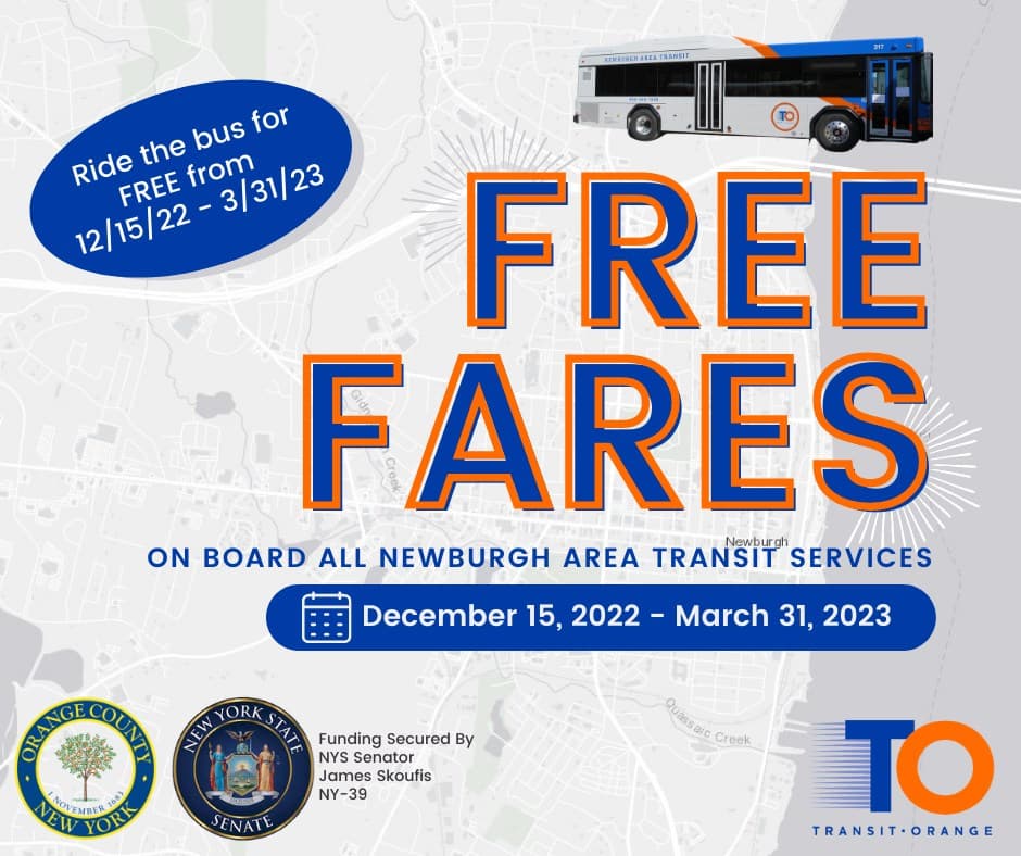 Orange County Extends Fare Free Transit in Newburgh and Middletown