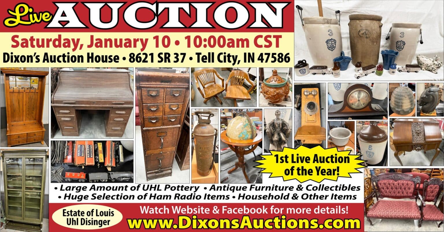 Dixon’s Auction hosts live estate sale featuring Uhl pottery
