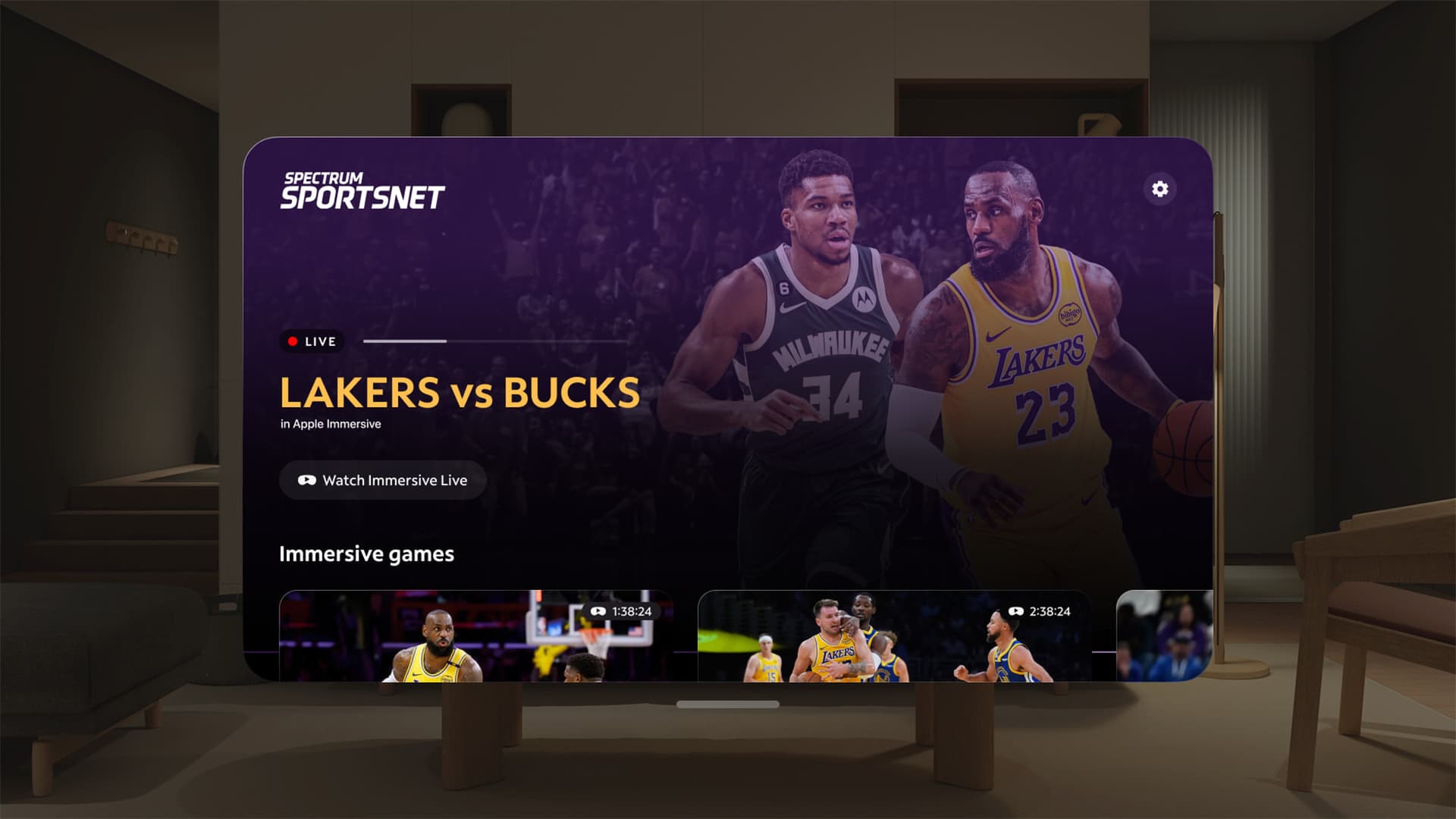 Spectrum Front Row Brings Immersive Lakers Games to Apple Vision Pro