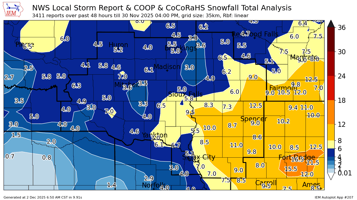 Winter Storm Leaves Nearly Ten Inches of Snow in Storm Lake